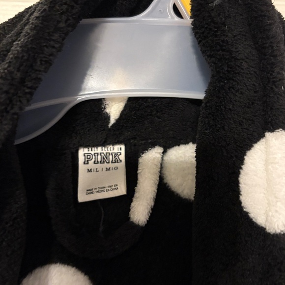 PINK Victoria's Secret Black and White Polka Dot Robe - Picture 2 of 3